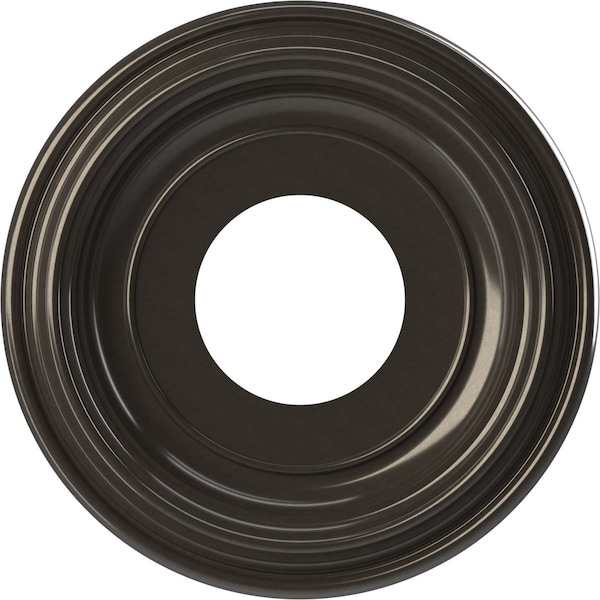 Ekena Millwork Traditional PVC Medallion (Canopies up to 5 1/2"), 10"OD x 3 1/2"ID x 1 1/8"P, Metallic Charcoal CMP10TRCCH - main
